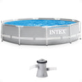 Open Box INTEX Prism Metal Frame 10' x 30 Above Ground Swimming Pool and Filter Pump