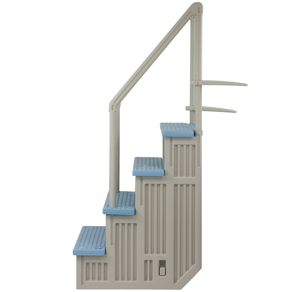 Aqua Select White Outside Flip-up Safety Ladder for Above Ground Pools 48-54H