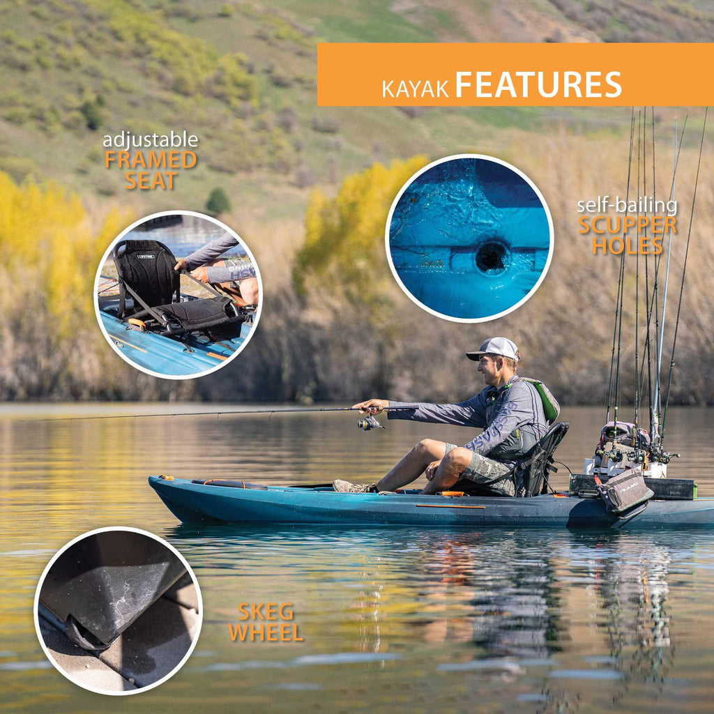 Lifetime Yukon Angler 11 ft. 6 in. Sit-on-Top Comfort Fishing Kayak, Lightning Fusion (90846)