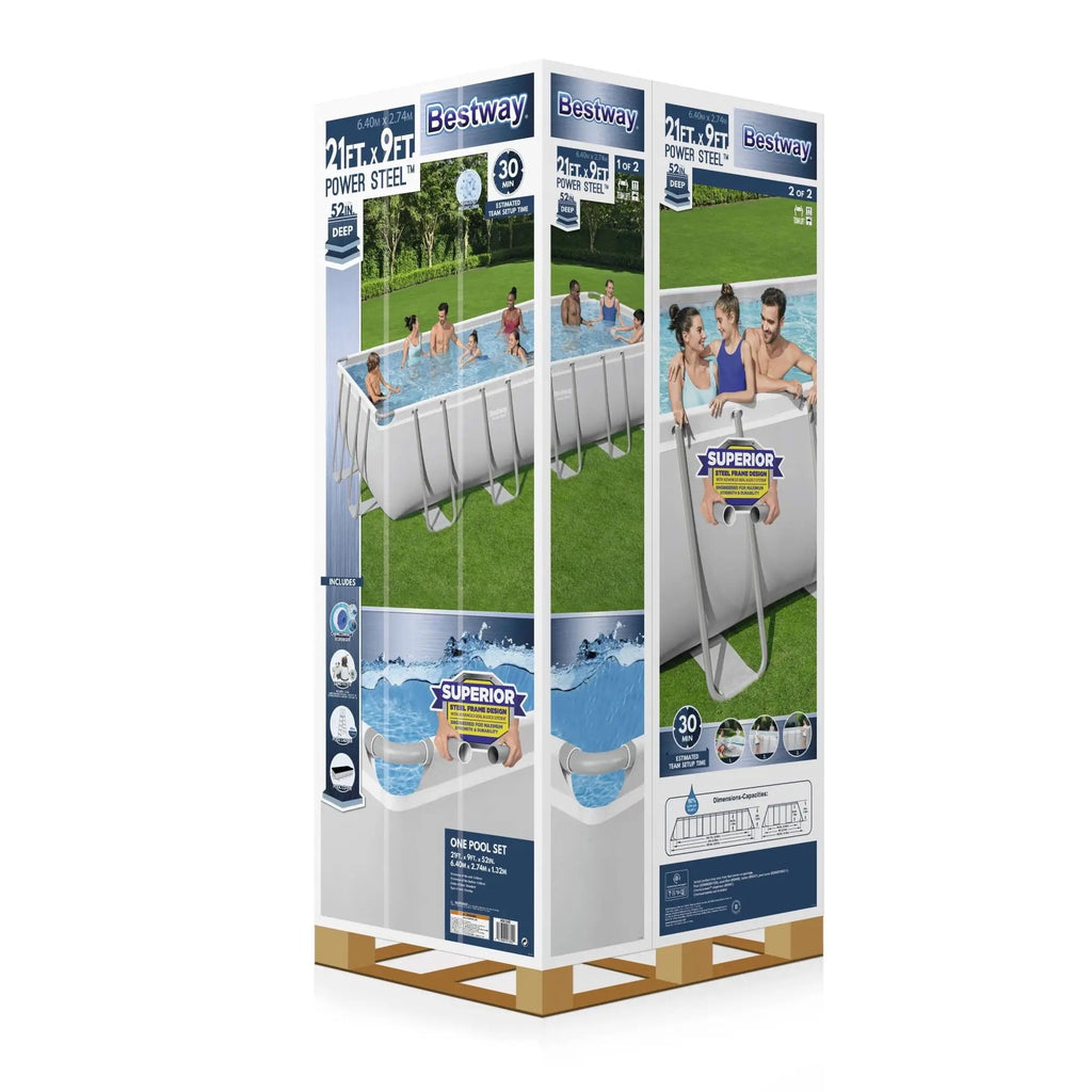 Bestway 18ft x 9ft x 4ft Rectangular Above Ground Swimming Pool Kit