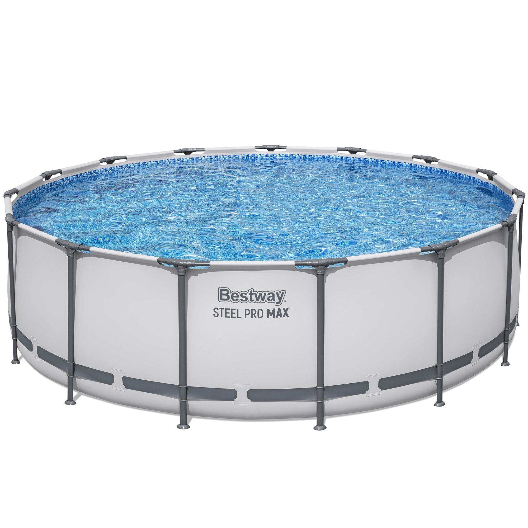 Bestway Steel Pro MAX 15'x42 Metal Frame Above Ground Pool Set w/ Pump, Ladder, & Cover