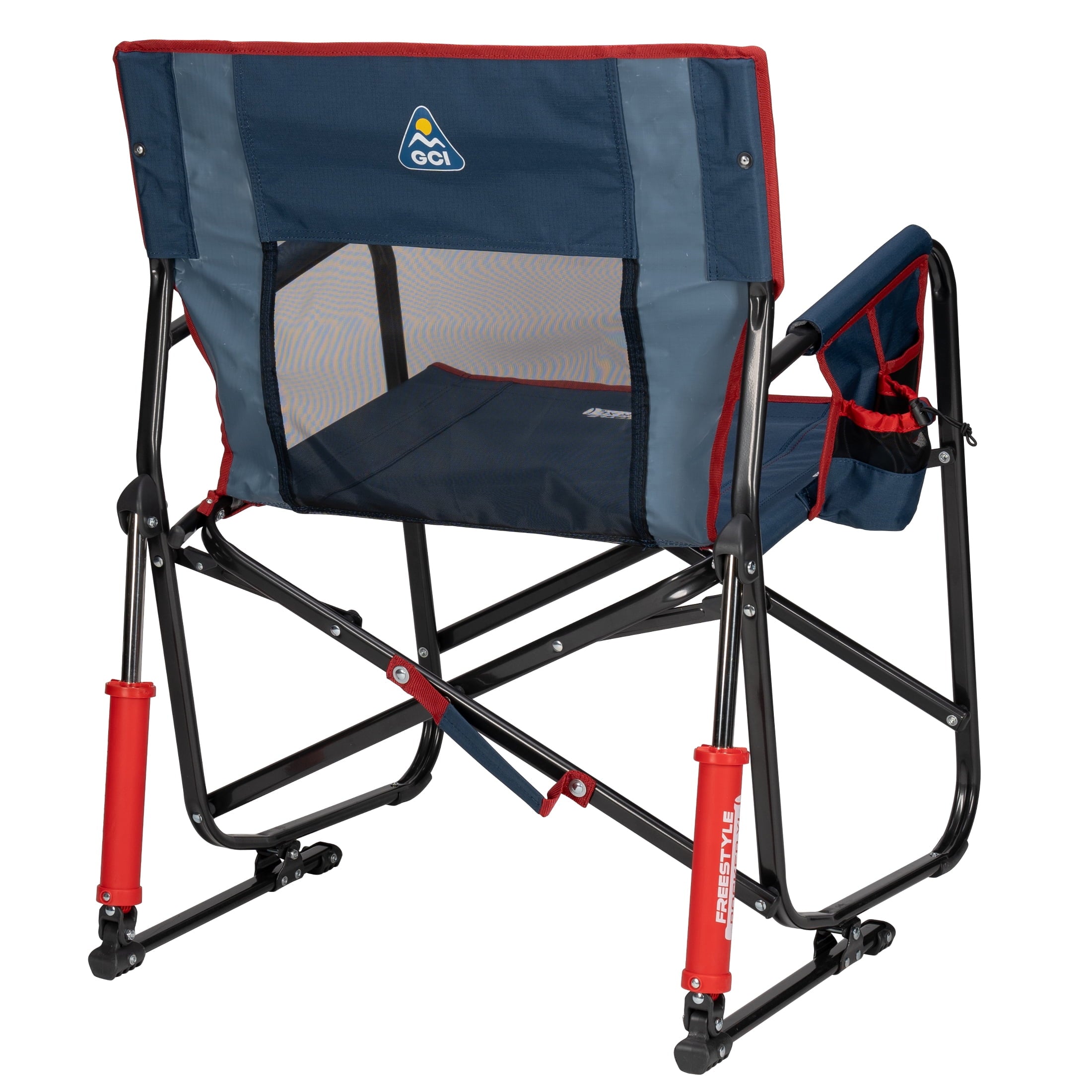 GCI Outdoor Freestyle Rocker XL Oversized Foldable Rocking Camp Chair, Pewter