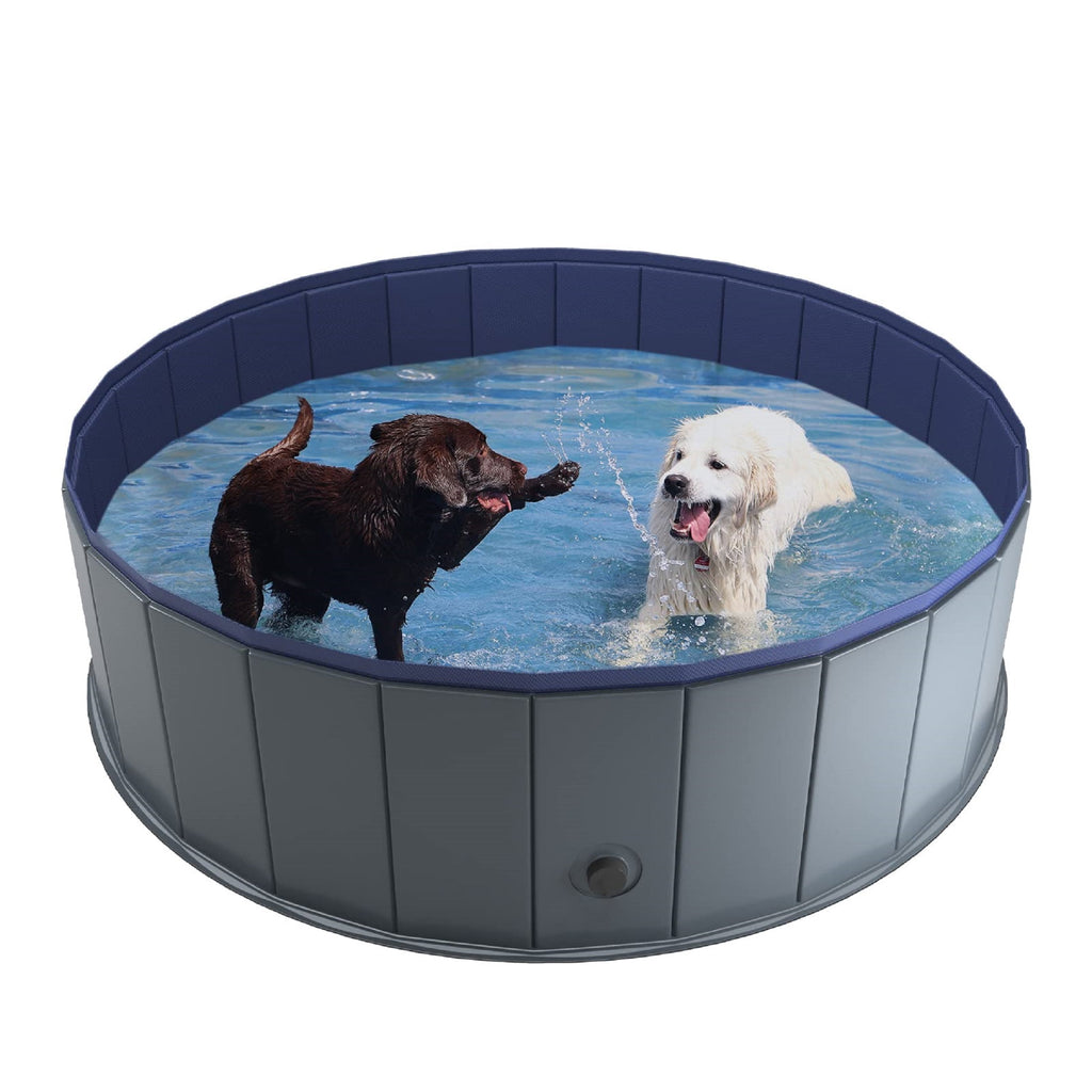 Niubya 47'' x 12'' Foldable Dog Swimming Pool, Small swimming pool，Portable Bath Tub for Pets Indoor and Outdoor(Gray)