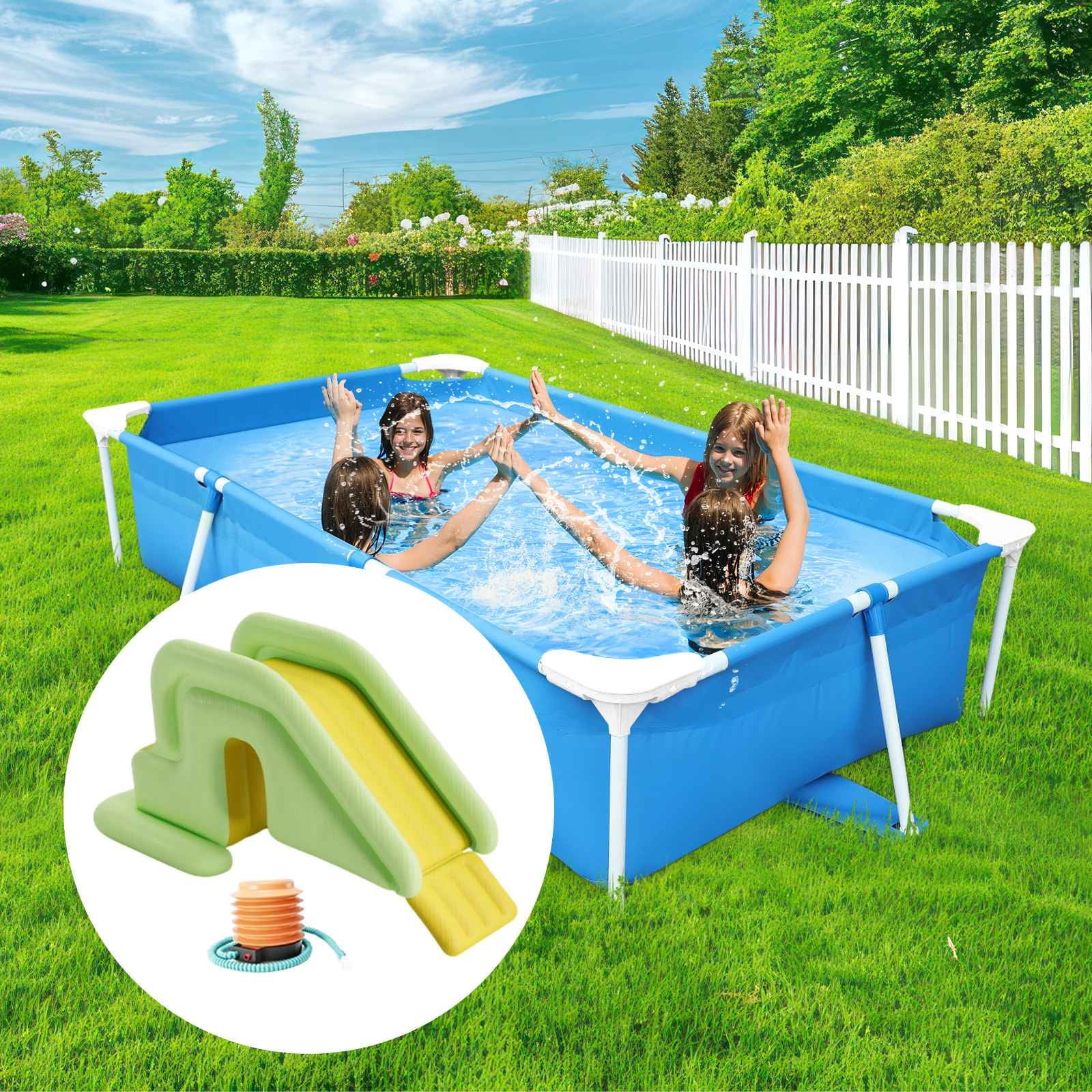 FashionCha Pool Slide Inflatable Water Slide for Kids for above Ground Pool Sports Yard