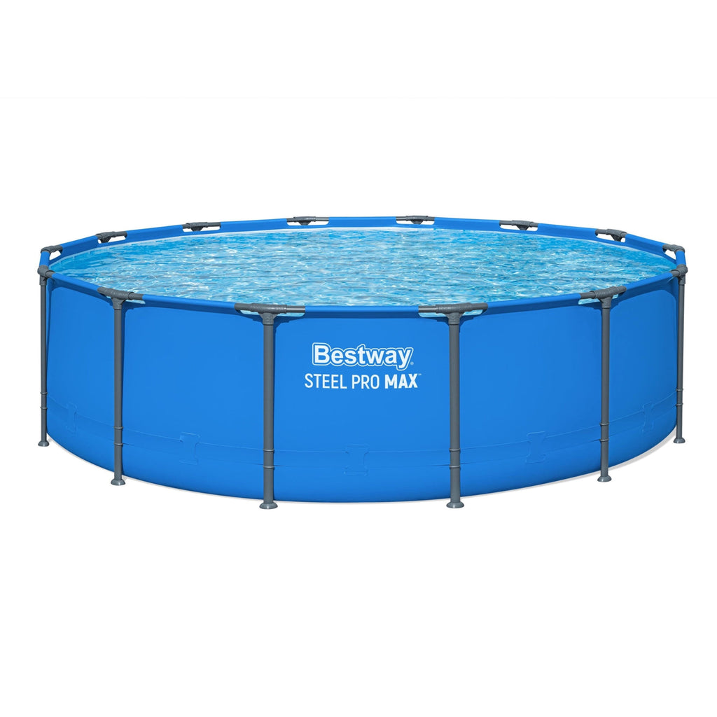 Bestway Steel Pro MAX 14’ x 42 Metal Frame Above Ground Pool, Blue, POOL ONLY